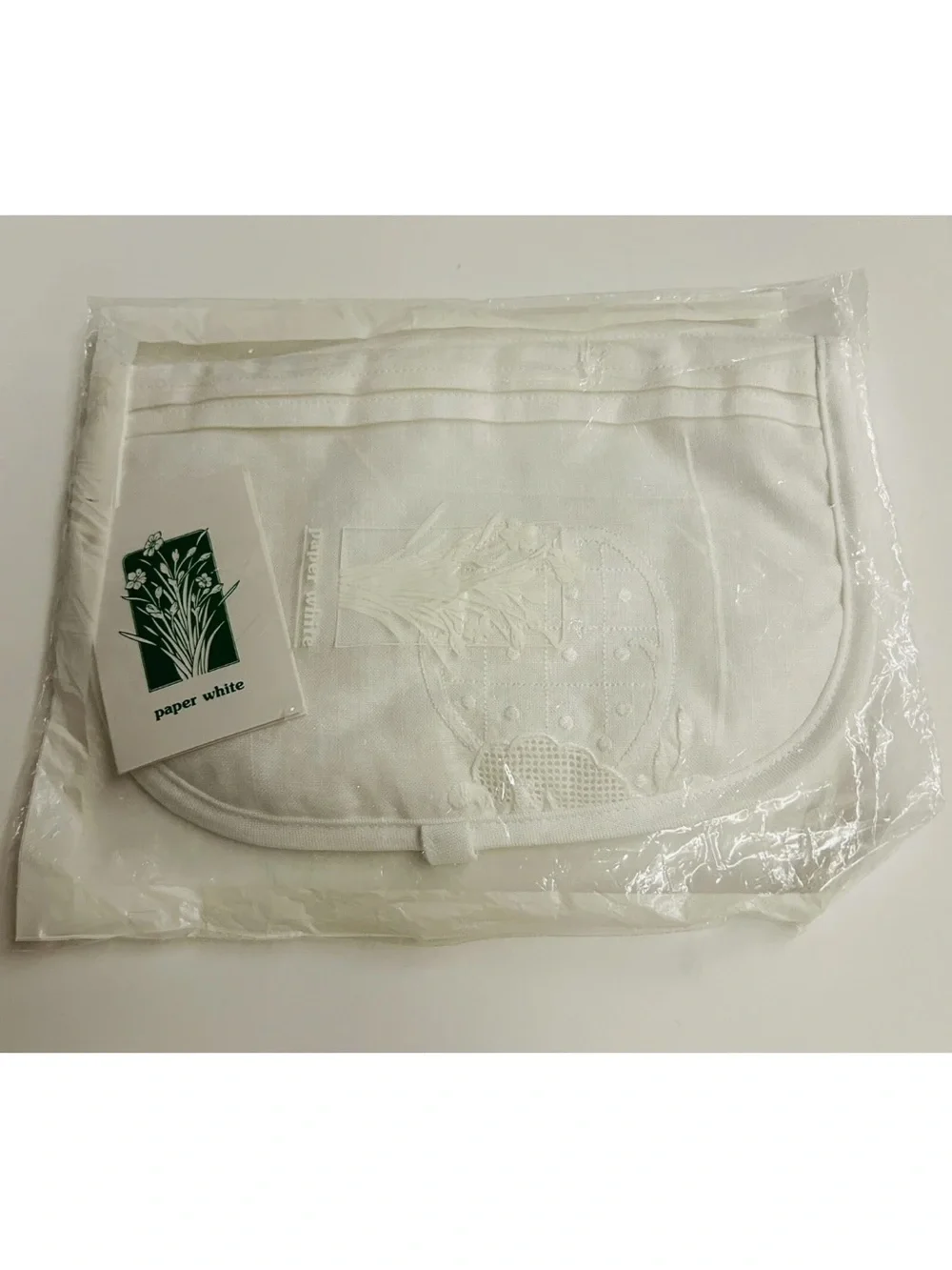 New Paperwhite Lace Jewelry Case Hand Embroidered 2 Zip Inside Compartment